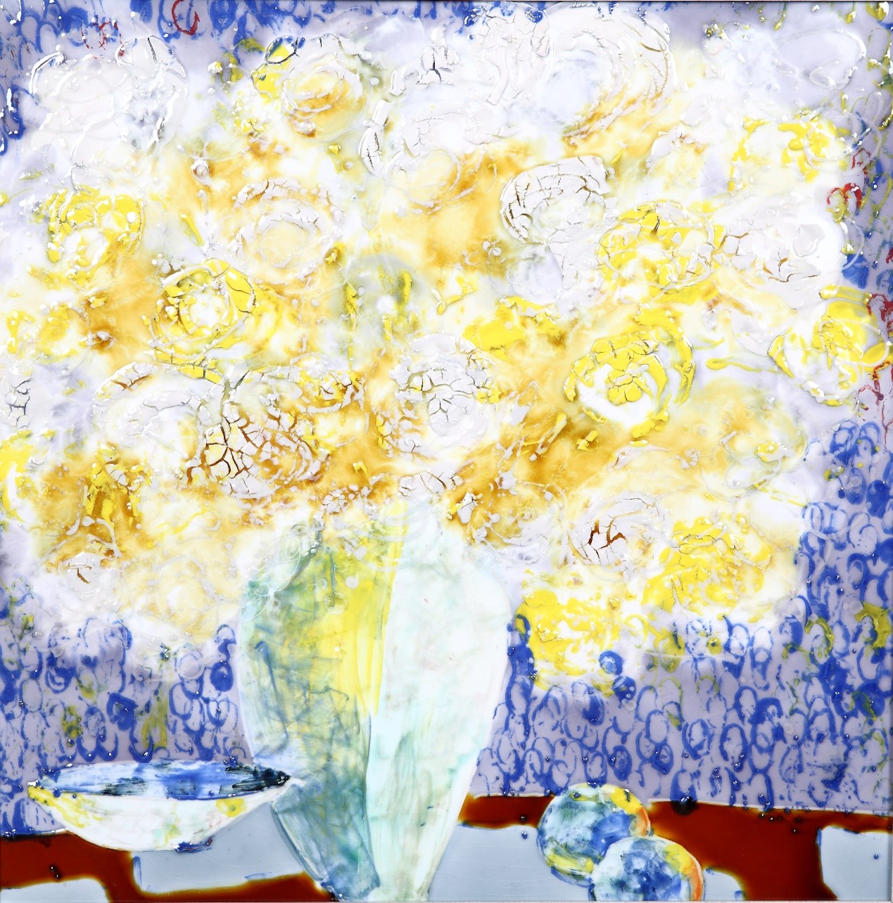 <h2>静物</h2><p>作者：宁钢</p><p>创作年代：2019年</p><p>规格：60cm×60cm</p><p>品类：洛阳三彩瓷板</p>